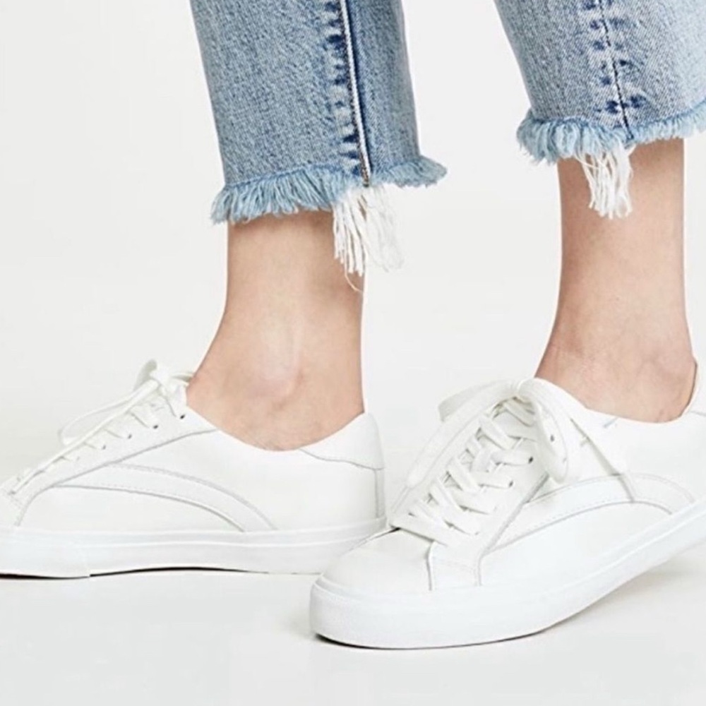 Madewell Leather Sidewalk Low-Top Sneakers in White